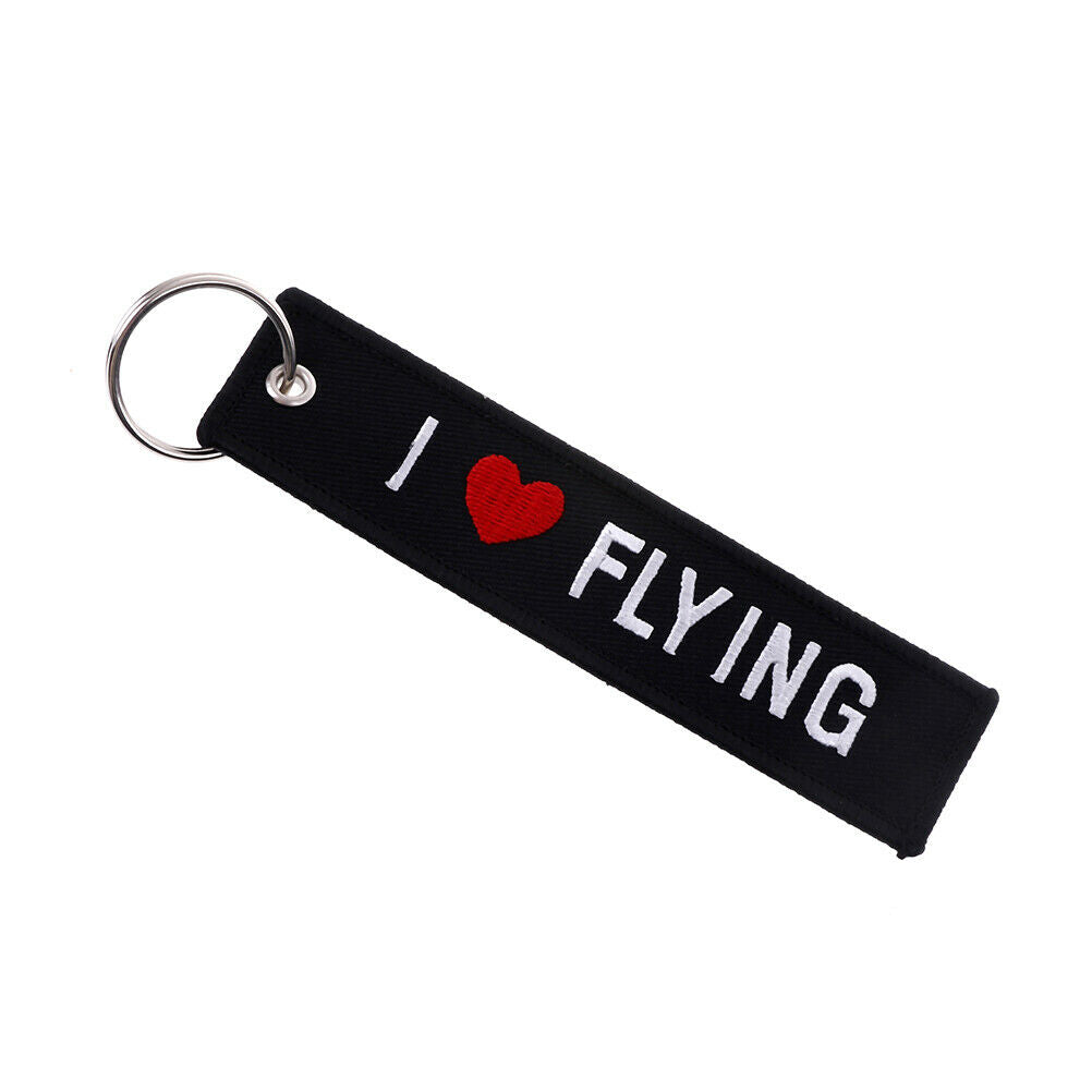 Embroidery fabric key ring car motorcycle key chain crew tag pilot bag lu.l8