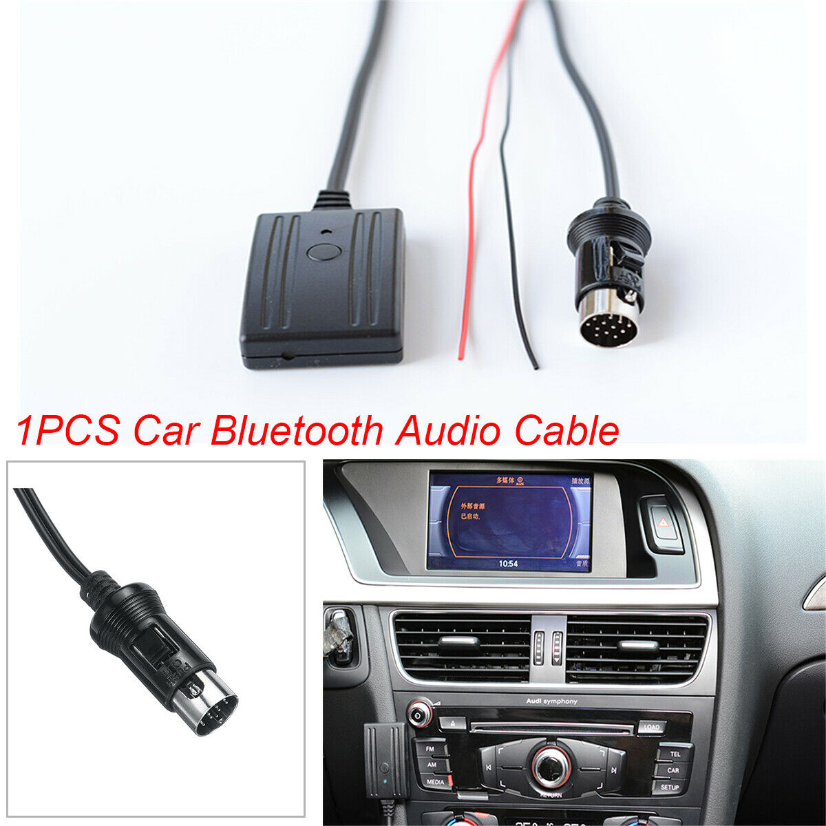 1PCS Car Wireless Bluetooth Audio Auxiliary Cable Adapter For Kenwood 13-pin