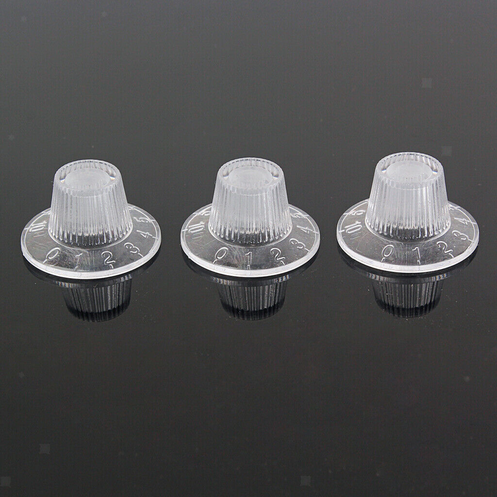 3pcs/set Clear Guitar Amp Amplifier Knobs For Guitar Bass Replacement Parts