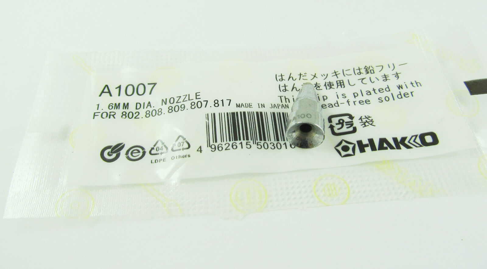 1pc New A1007 1.6MM DIA Leader-Free Solder Tip For Hakko 802 808 809 807 817