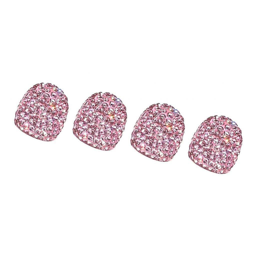 4pc Valve Tire Stem Caps Bling Pink Air   Cover For Car Wheel Diamond