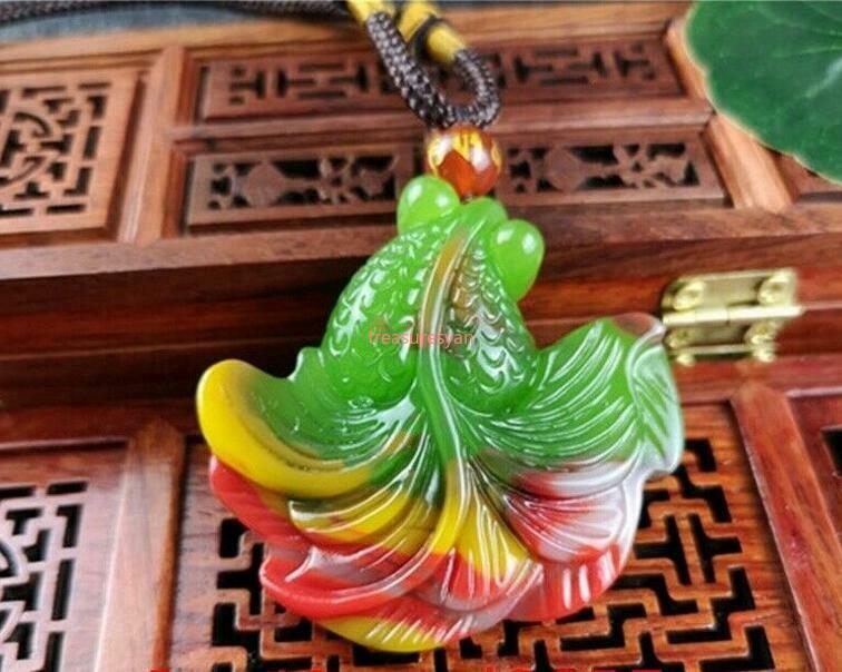Goldfish Gifts Fashion Necklace Natural Hand Jewelry Jade Pendant Amulet Color