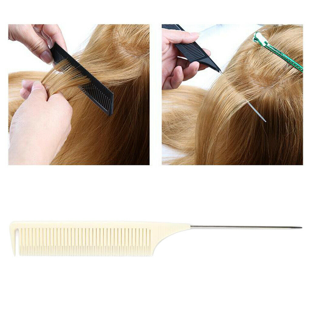 3Pcs ABS Weave Highlighting Foiling Hair Comb Salon Dyeing Combs Brush