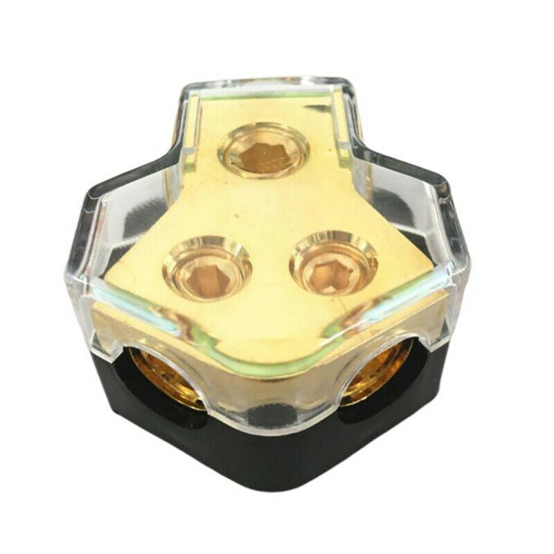 2 Way Power Distribution Block Power/Ground Splitter 0/4gauge AWG For Car Aud SJ