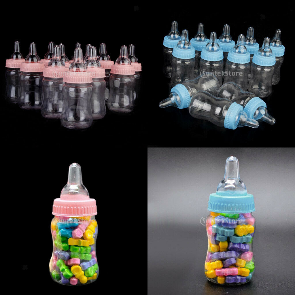 12x Small Feeding Bottle Christening Baby Shower Favors Party Decor Pink