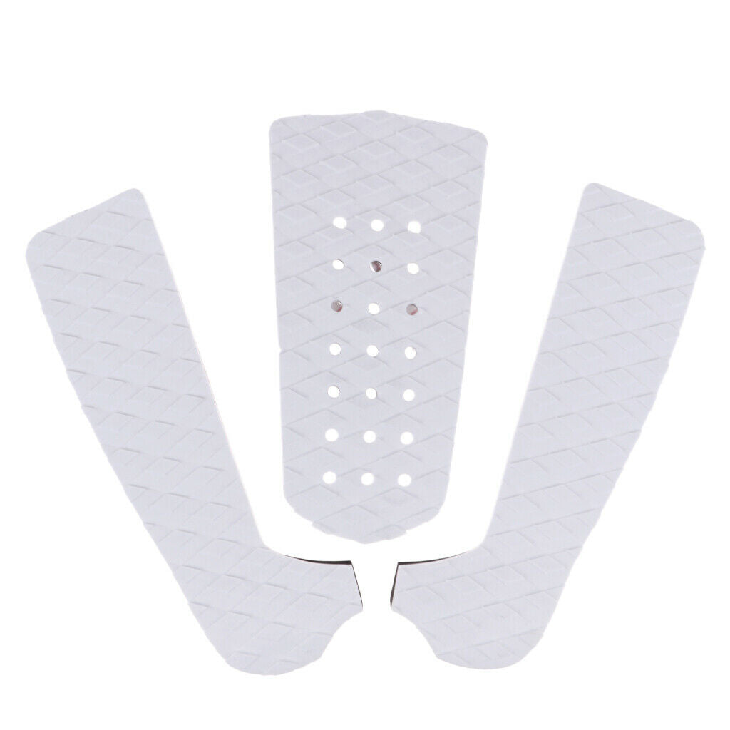 3pcs Anti-Slip Surfboard Traction Tail Mat Deck Grip Stomp Pad Paddleboard Grip