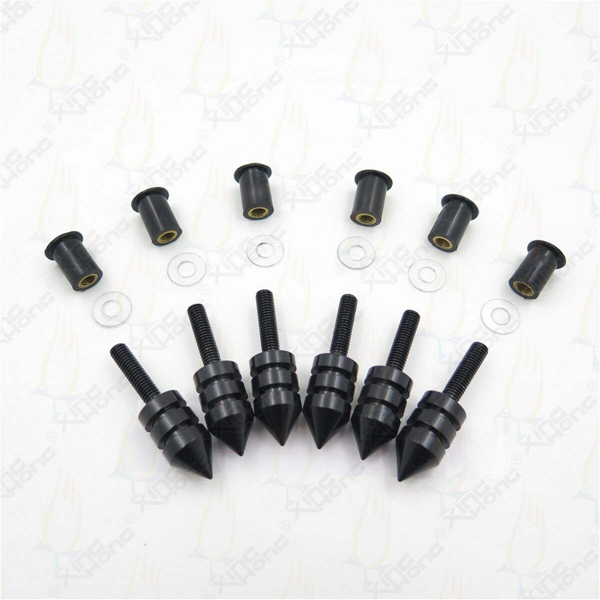 Black Spike Windscreen Bolts Screws Set For Aprilia RS125 2006-2010