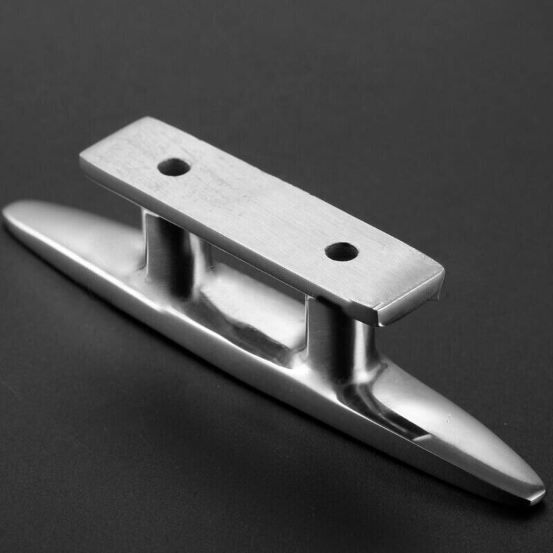 2 Pcs 4" Stainless Steel Mooring Cleat Deck Rope Yacht Marine Boat Dock Fitting