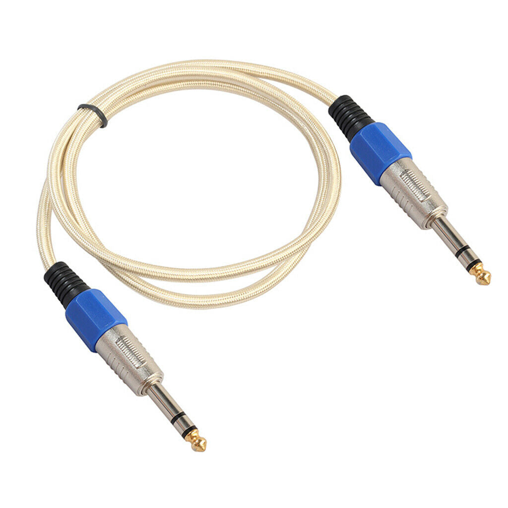 6.35mm Male to Male Stereo Audio Aux Cable 100cm