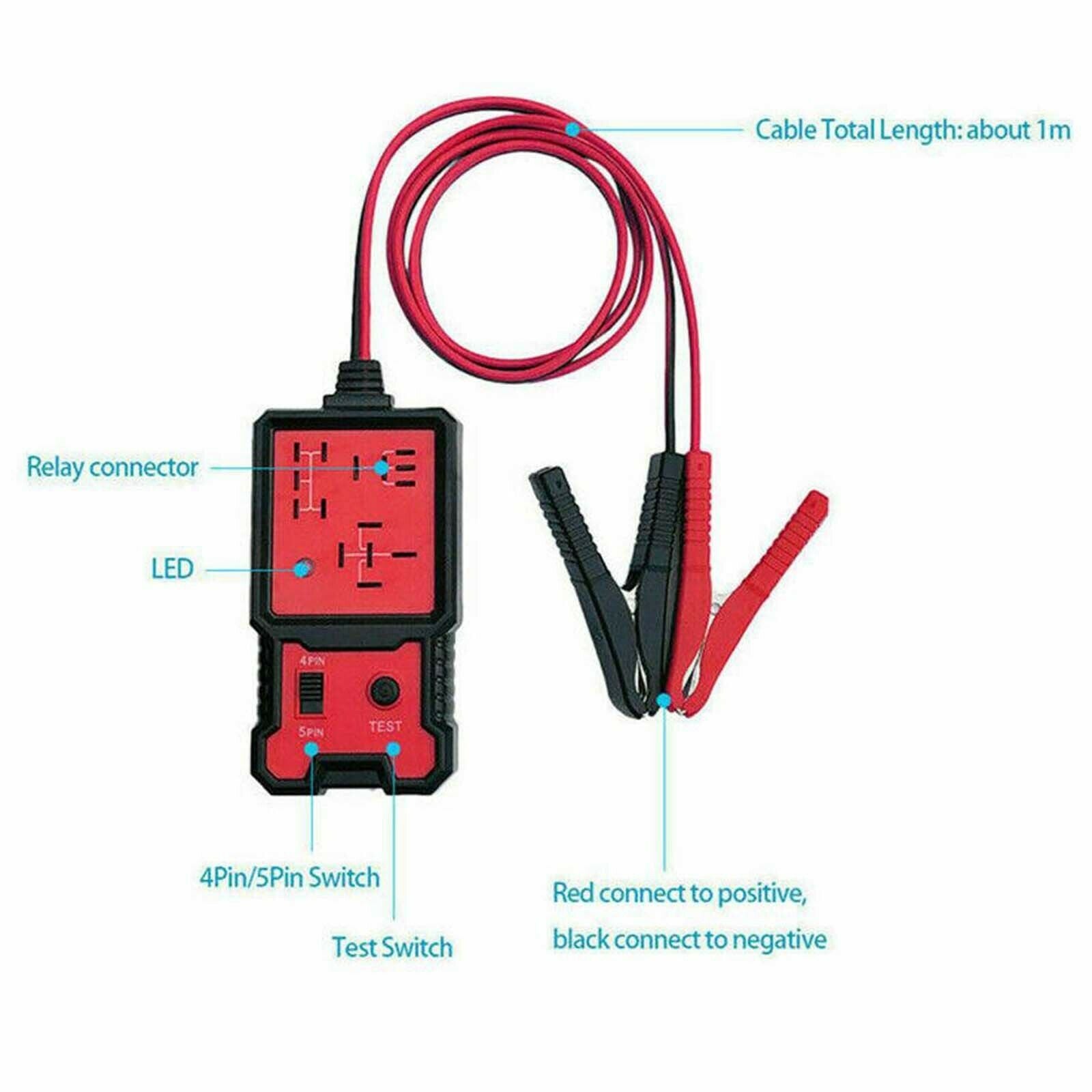 12V Car Electronic Vehicle Relay Clip Battery Diagnostic Tester Detector