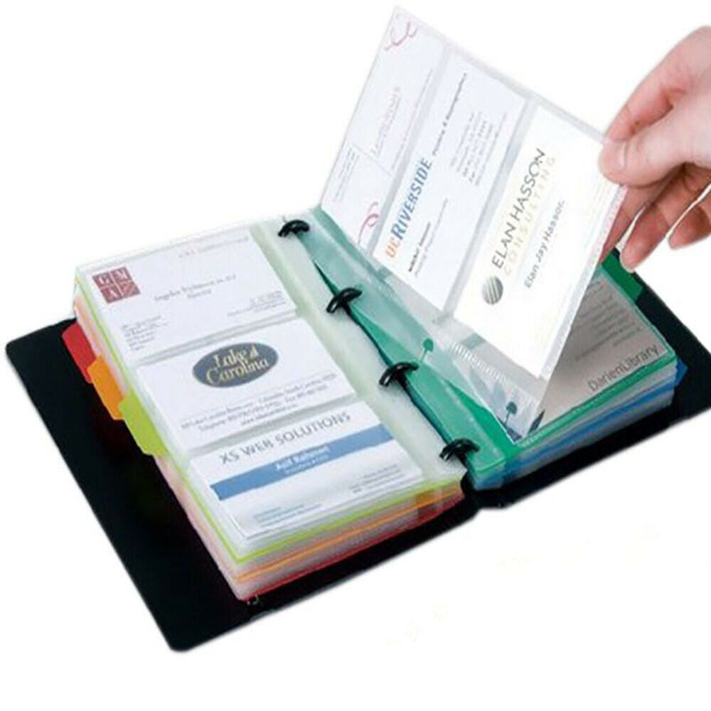 Business Card Holder & Card Stock with colorful stickers for Office Stationery