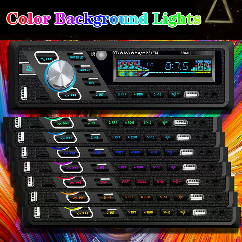 24V 4-Channel Digital 1 Din Car Stereo Audio Bluetooth USB/SD/FM/WMA/MP3 Radio