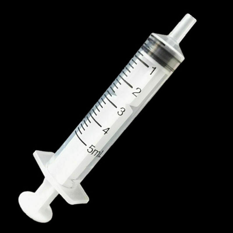 5pc Medium 5mL Plastic Hydroponics Analyze Disposable Measuring Nutrient Syring