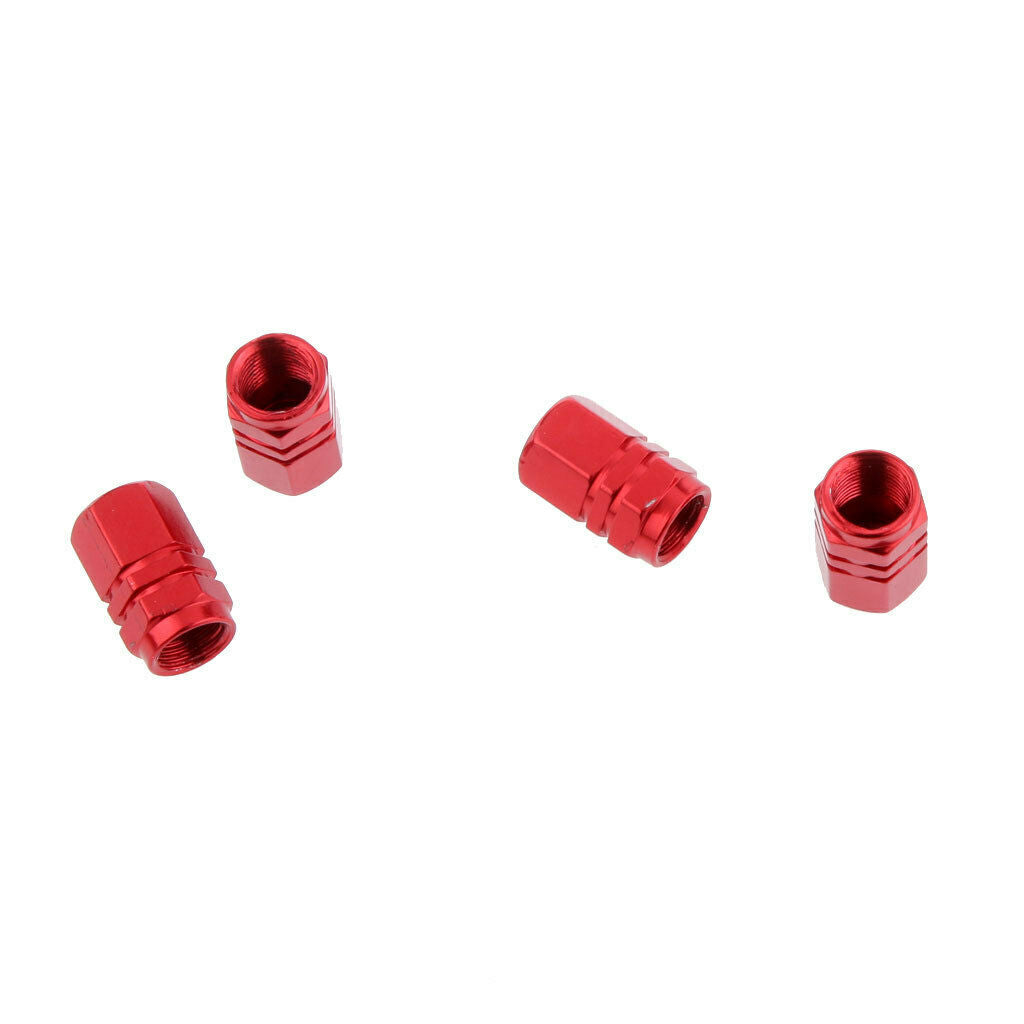 Red-4pcs Wheel Tire Air Valve Stem Cap Car Truck Bike Screw Dust Cover