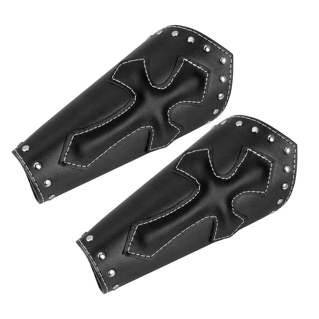 2pack of Faux Leather Arm Guard Medieval Knight Bracers Adjustable Wrist Band