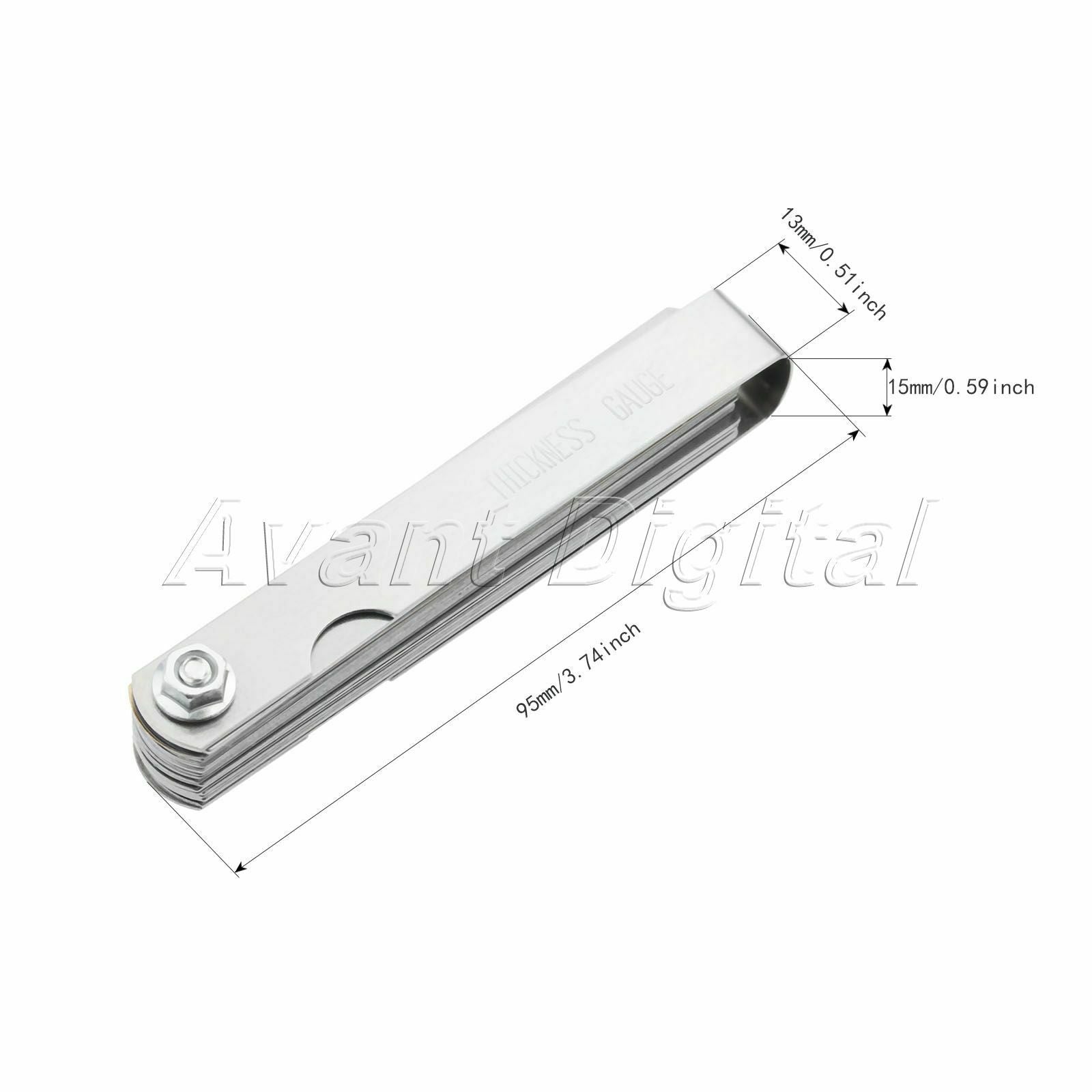 1pc Measuring Tool Stainless Steel Imperial Metric Combination Feeler Gauge Gage