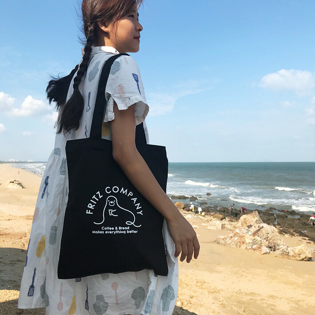Stylish Women Sea Dog Print Casual Canvas Tote Bags Satchel Handbag Shoulder Bag