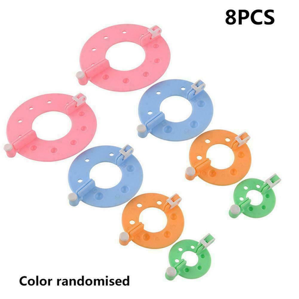 8Pcs Pompom Maker Kit Knitting Crafts 4 Different Sizes Plush Tool Making J6L4