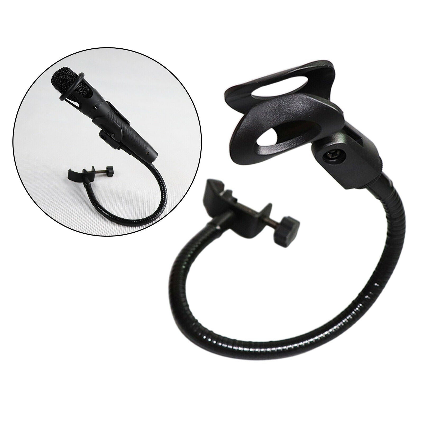 Gooseneck Desktop Mic Stands Holder 3/8" to 5/8" Screw for TV Stations Accs