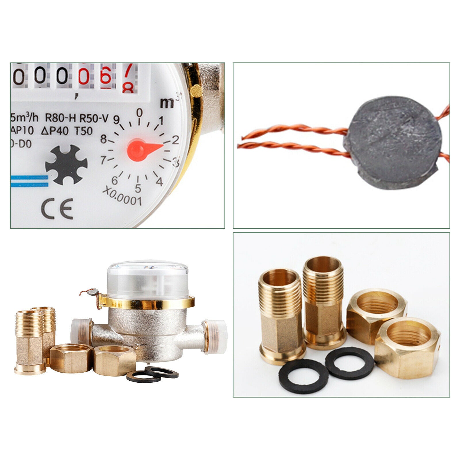 Mechanical Rotor Water Meter with Accessories Flow Meter Water Meter 3/4 Inch