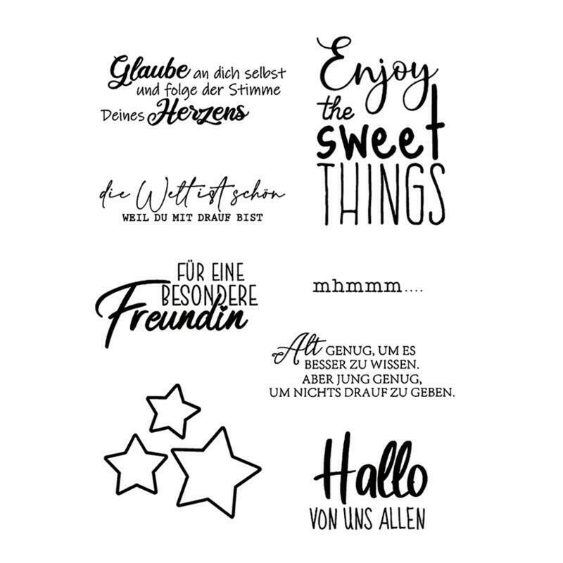 German Wishes Blessing Lettering Clear Stamps for Card Making Decoration and DIY