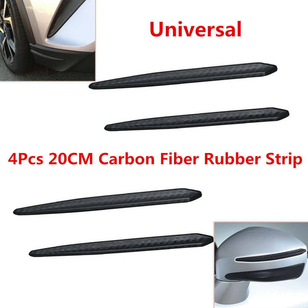 4X Car Carbon Fiber Anti-rub Strip Bumper Body Corner Protector Guard Universal