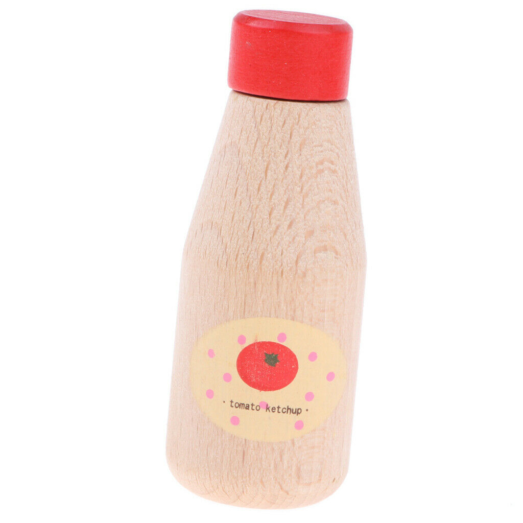 Condiments Tomato Ketchup Mayonnaise Bottle Wooden Pretend Toys