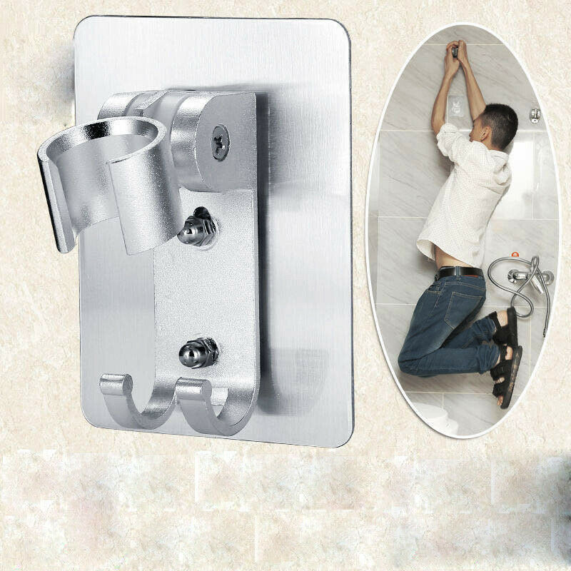 Wall Mounted Shower Head Stand Bracket Holder Adjustable Bathroom Shower Head-US