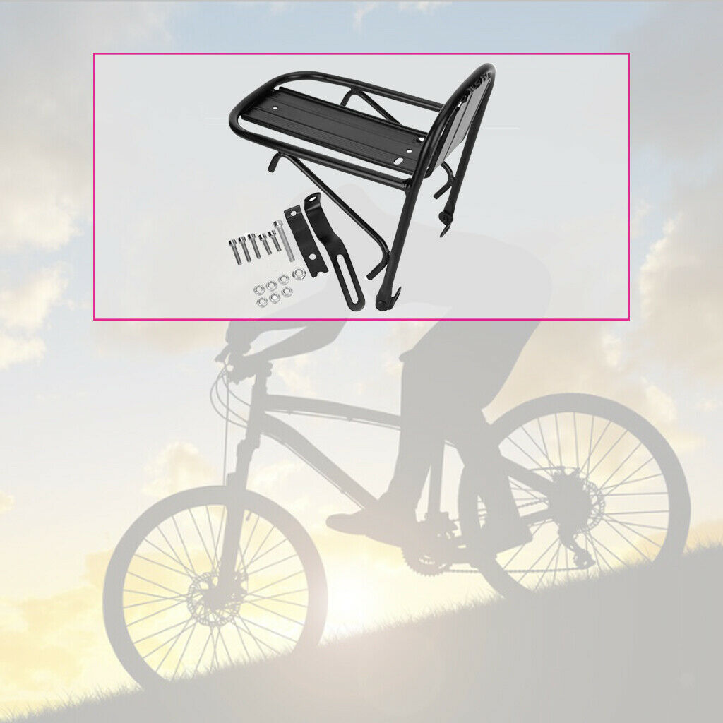 Alum Alloy Bike Front Rack Cargo Rack Panniers 15KG Load  Equipmet Black
