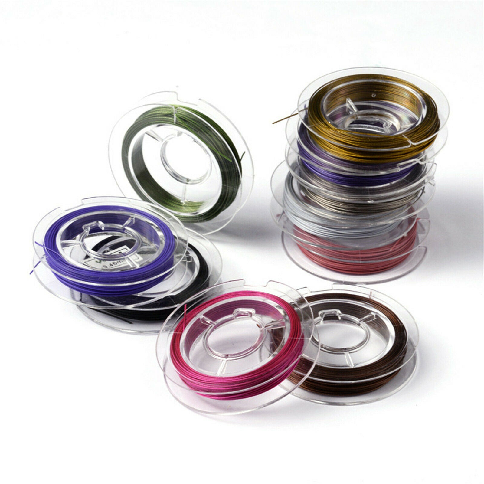 10 Rolls 0.45mm Steel Wire Beading Cord String Jewelry DIY Findings 10M/Roll