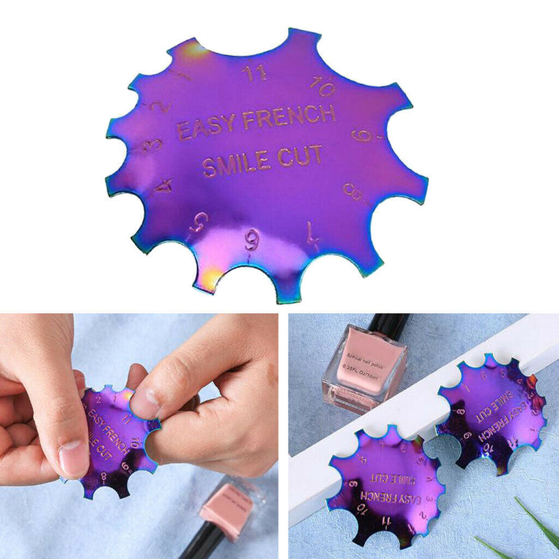 Stencil Nail Cutter Smile Line Edge Trimmer Multi-Sizes Stencil Styling Tool