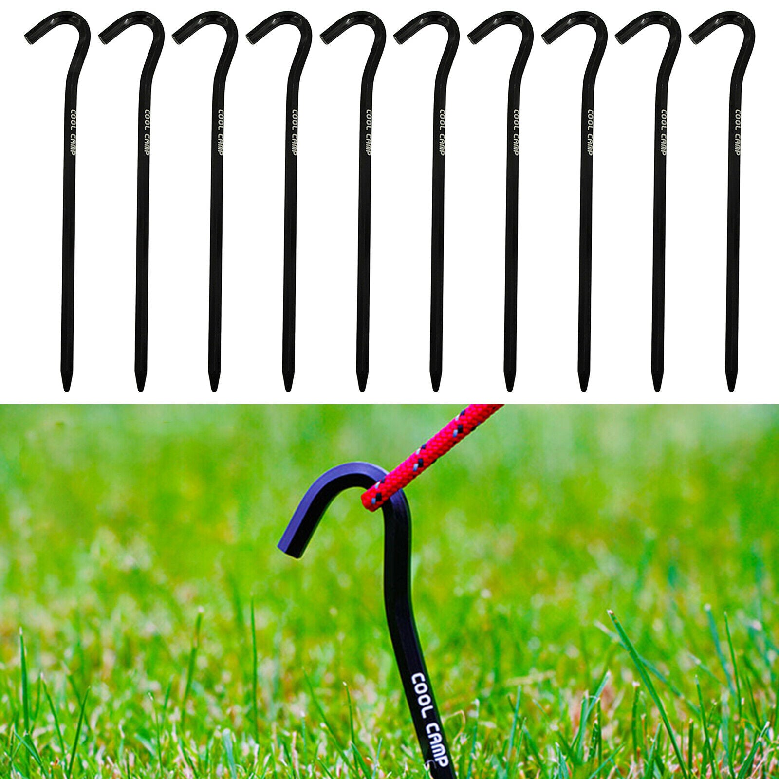 10x Tent Stakes Outdoor Camping Garden Edging Fence Hooks Pegs 7 inches Long