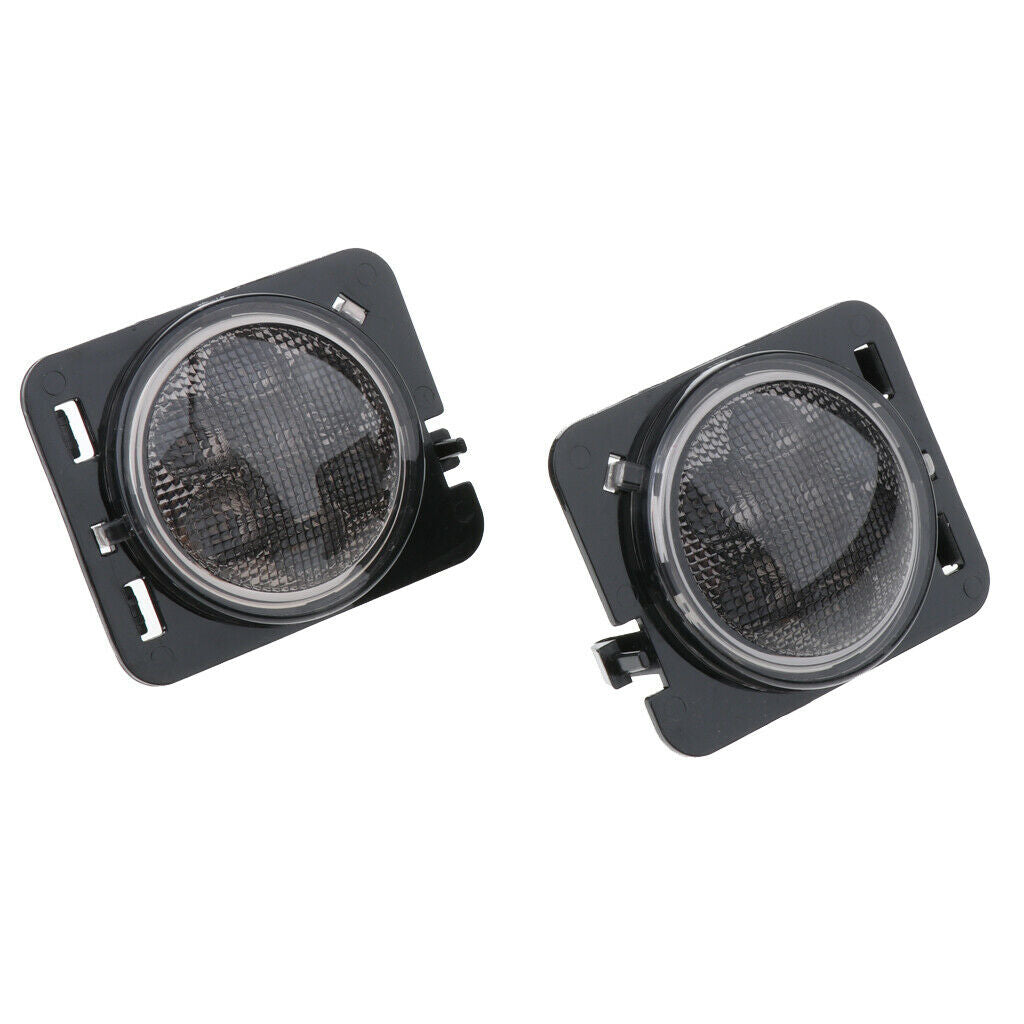 2PCS Black Lens Front  LED Marker Lights For  Wrangler JK 07-16