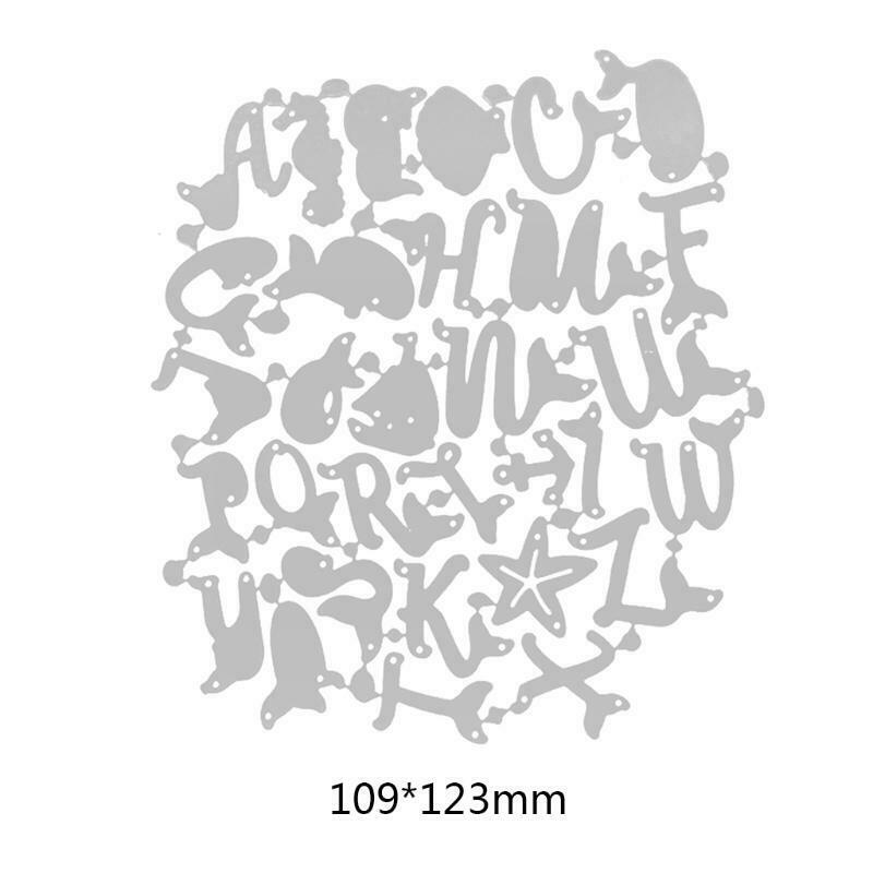 Ocean Fish Alphabet Metal Cutting Dies Stencil Scrapbooking DIY Album Stamp Card