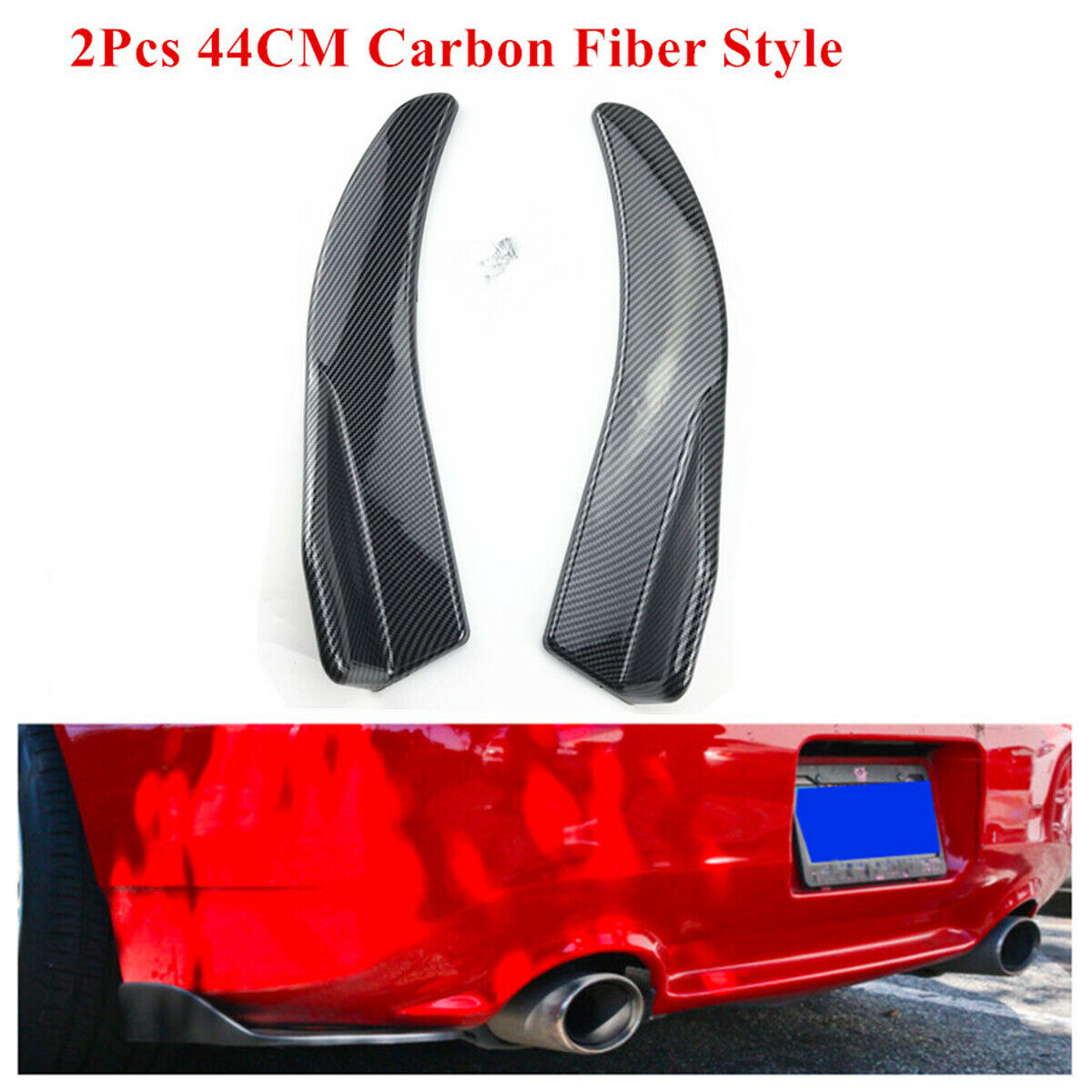 Car Carbon Fiber Bumper Spoiler Winglet Anti-collision Wings Rear Lip Diffuser