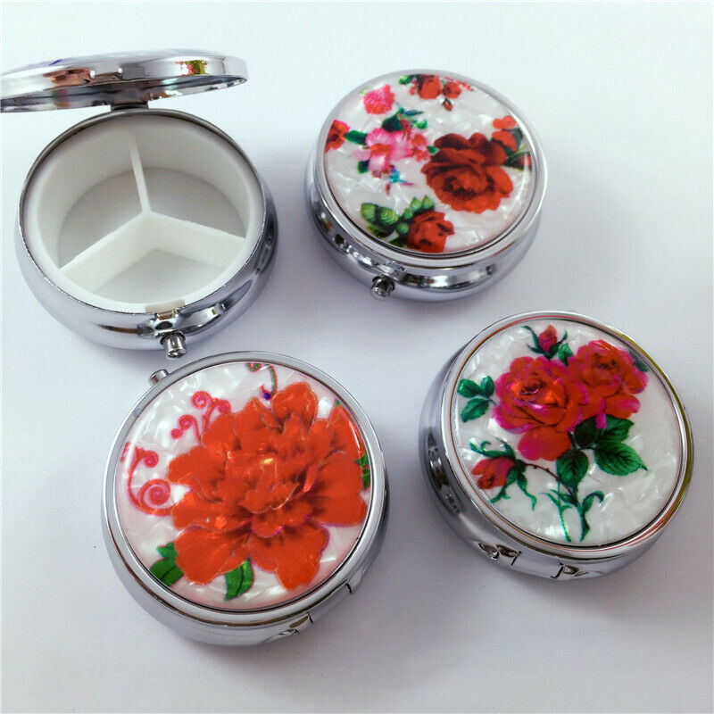 Pill box round pill box metal tablet box pill box medicine box .l8