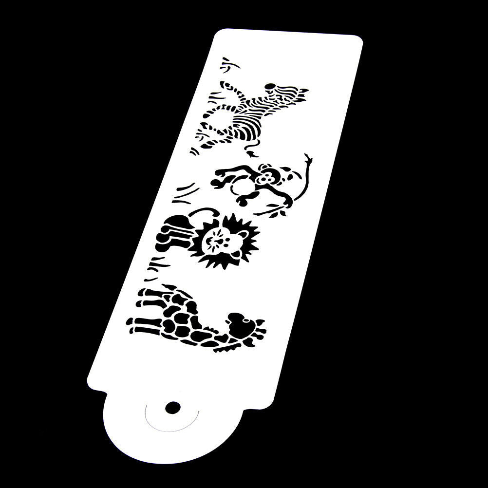 Giraffe Zebra Monkey Lion Cake Stencil Airbrush Painting Mold Cookie Mouss.l8