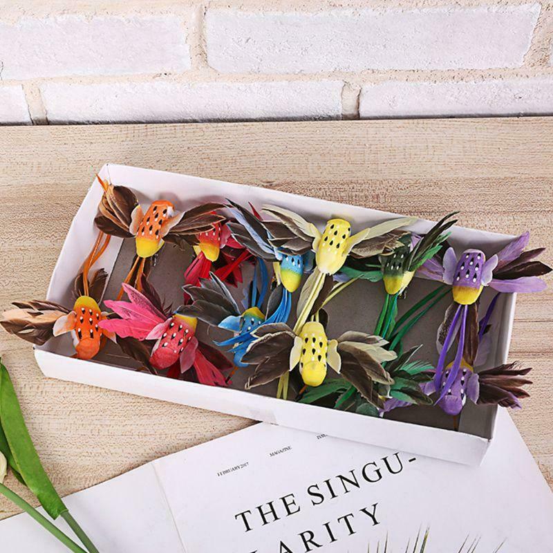12pcs Simulation Birds Artificial Feather Foam Doves Wedding Valentines Day