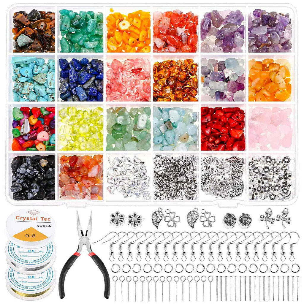 1184Pcs Crystal Chip Beads Jewelry Making Kit for Earring Bracelets
