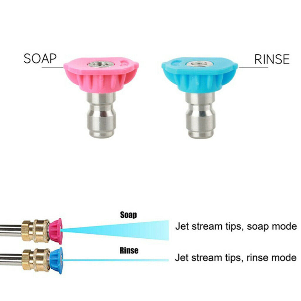 Set of 4 Stainless Steel Soap & Rinse Jet Second Story Nozzle Tips Tool Kit