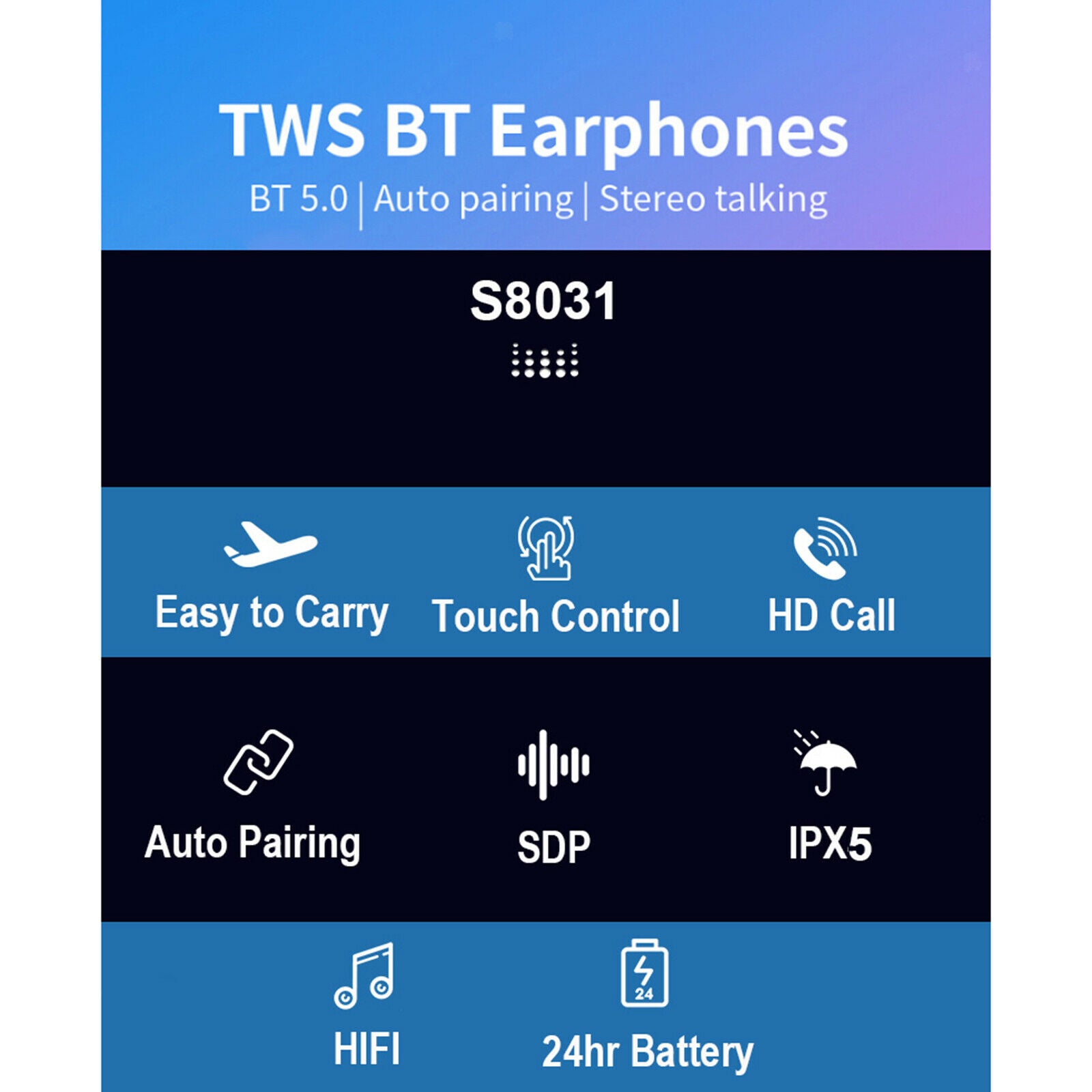 Wireless Earbuds True Wireless Earbuds Bluetooth 5.0   Audio, Deep Bass, CVC