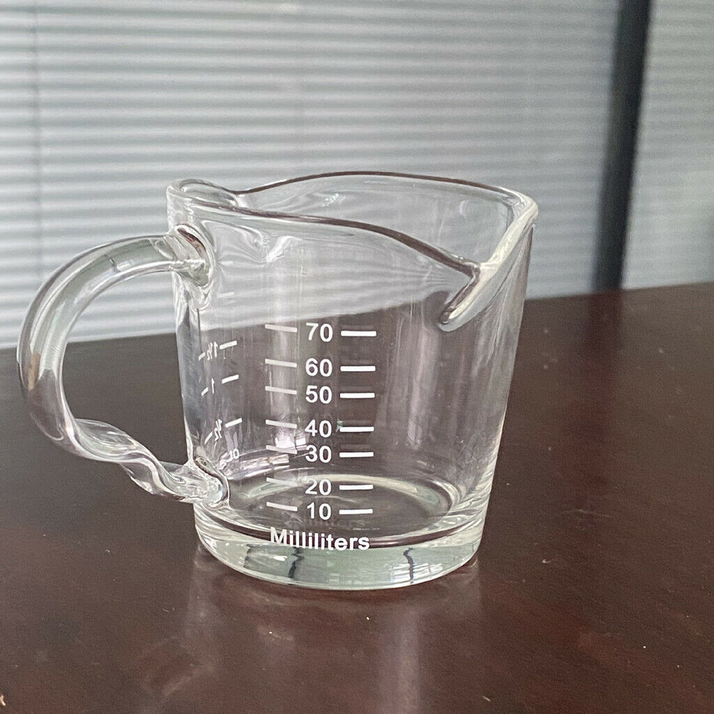 70ml Clear Glass Coffee Mugs Measuring Tea Cups for Hot Chocolate w/ Handle