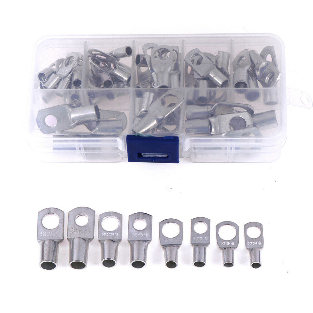 60pcs Electrical Wire Copper Lug Battery Cable Ring Connector Terminal s ^PEX WF