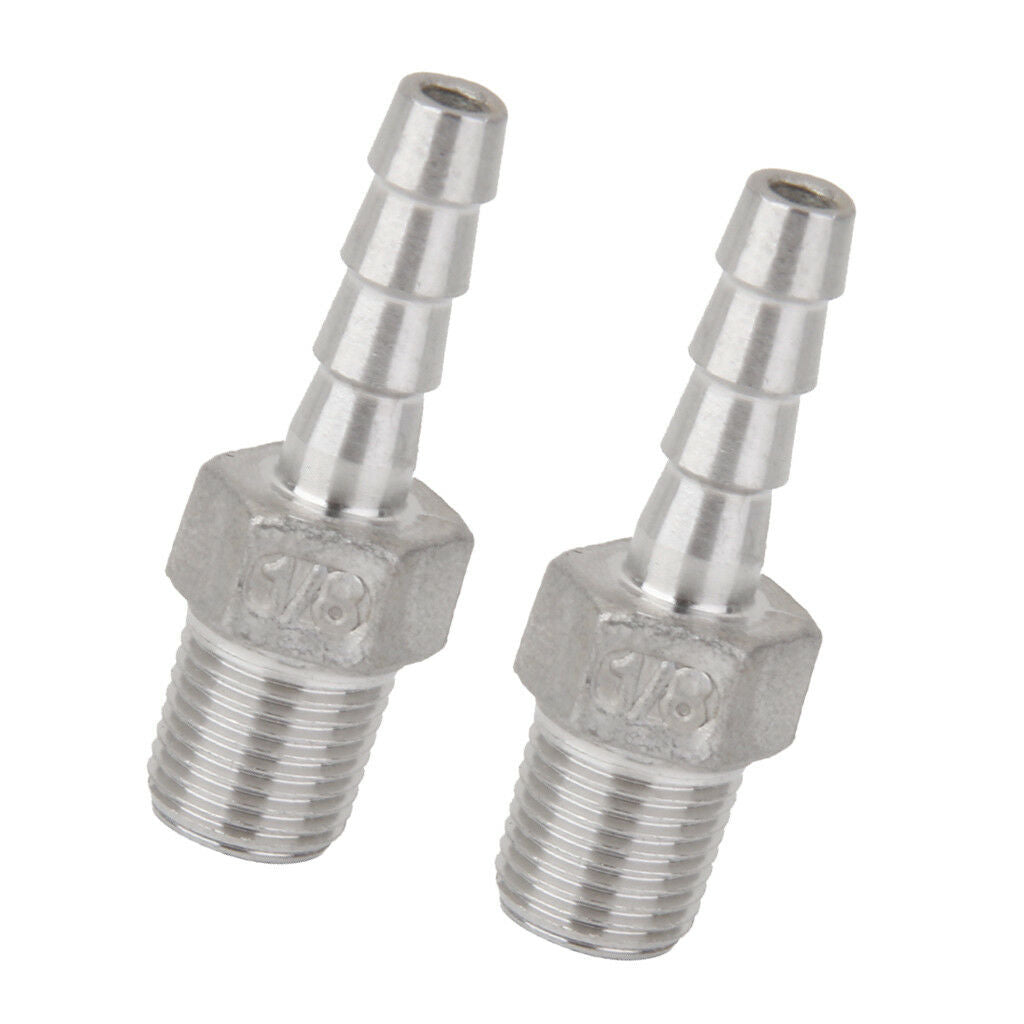 2pcs 1/8'' Male Thread Pipe Fitting x 6mm Barb Hose Tail Connector NPT