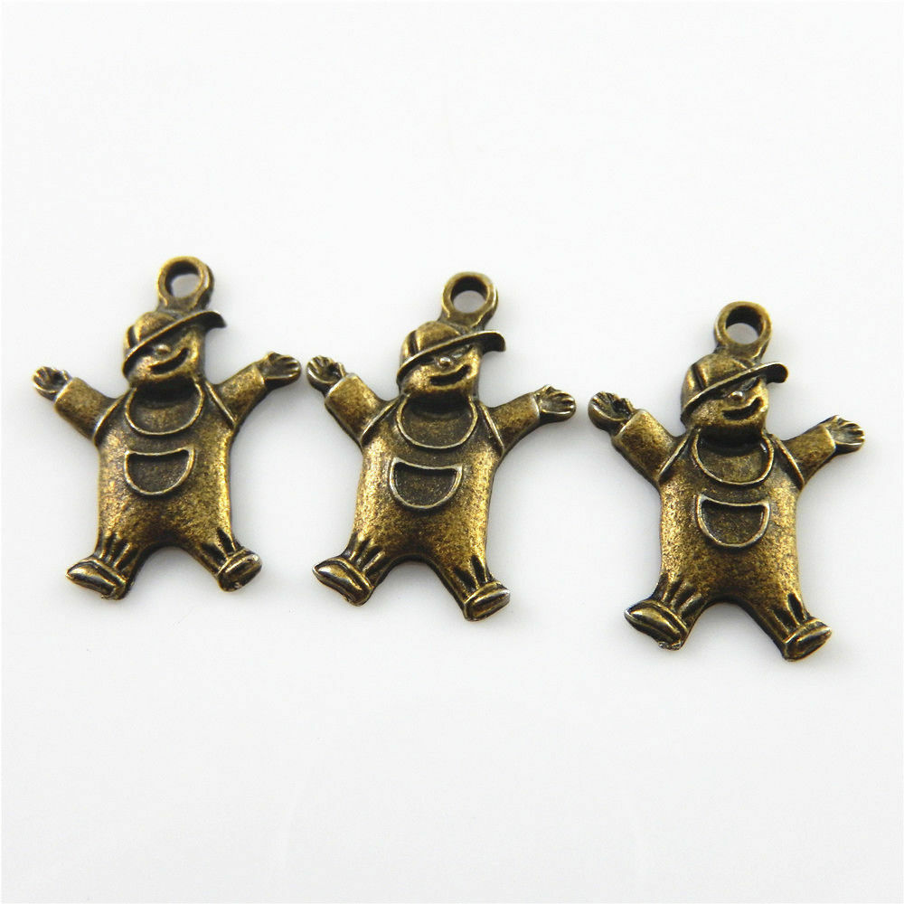 60-pack Antiqued Bronze Alloy Funny Cown Pendant Jewelry Making Charm 20x18x3mm