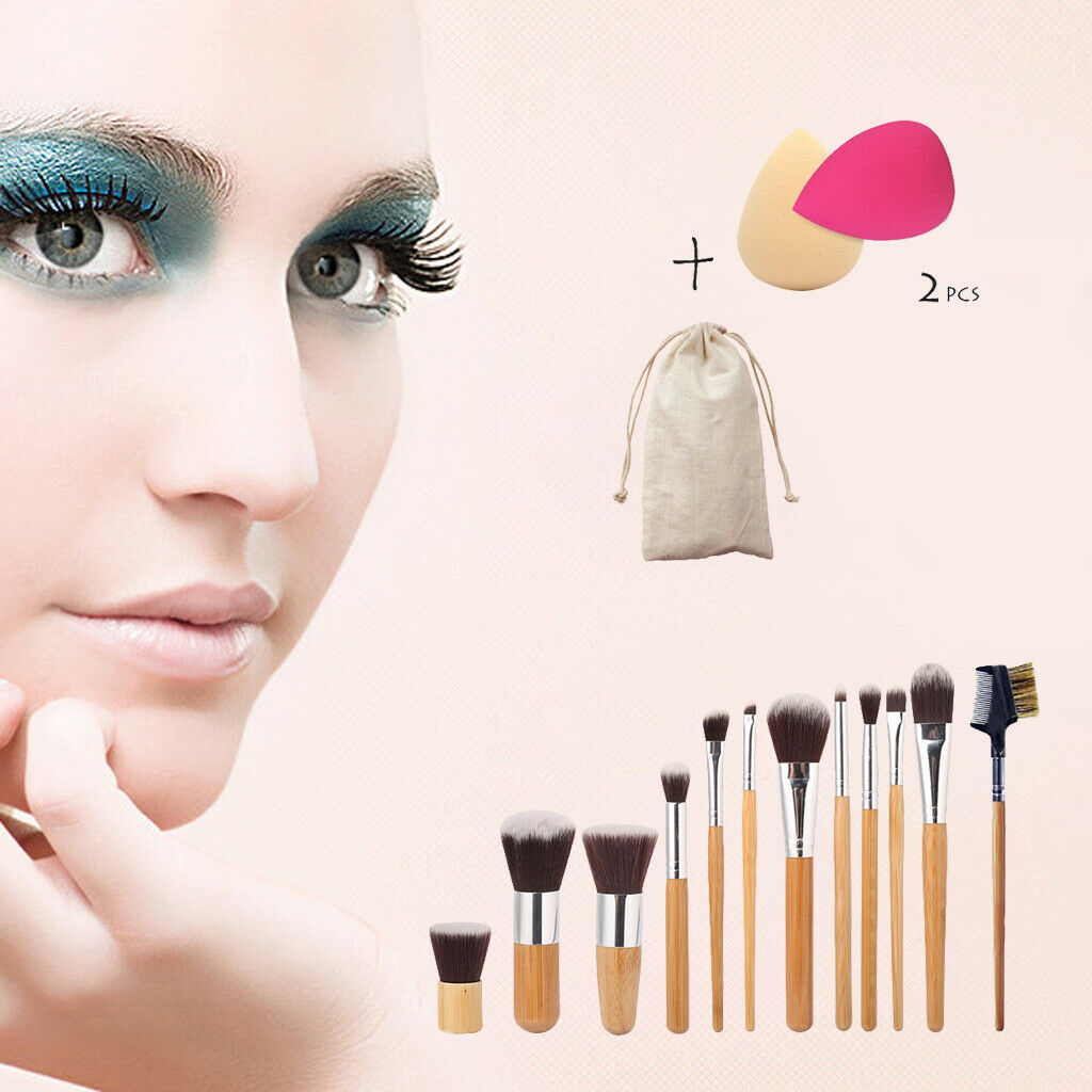 11PCS Professional Soft Makeup Brush Set + Sponge