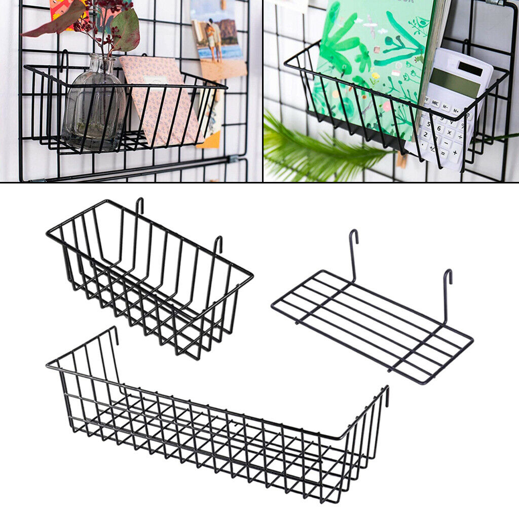 4Pcs Wall Grid Panel Basket Picture Display Memo Board Bedroom Cubicle