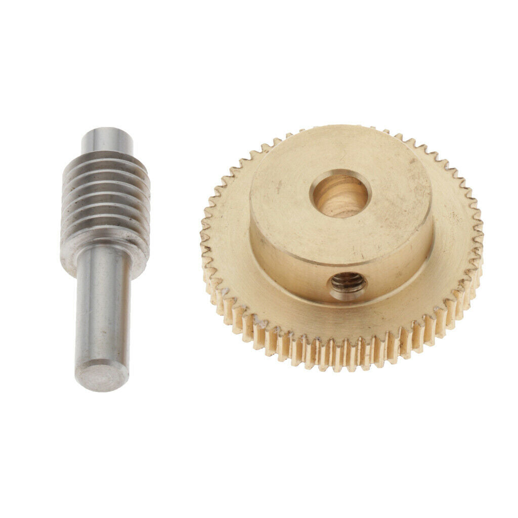 0.5 Modulus Brass Worm Speed Reducer with 60 Teeth Worm Wheel 5mm Bore Gear