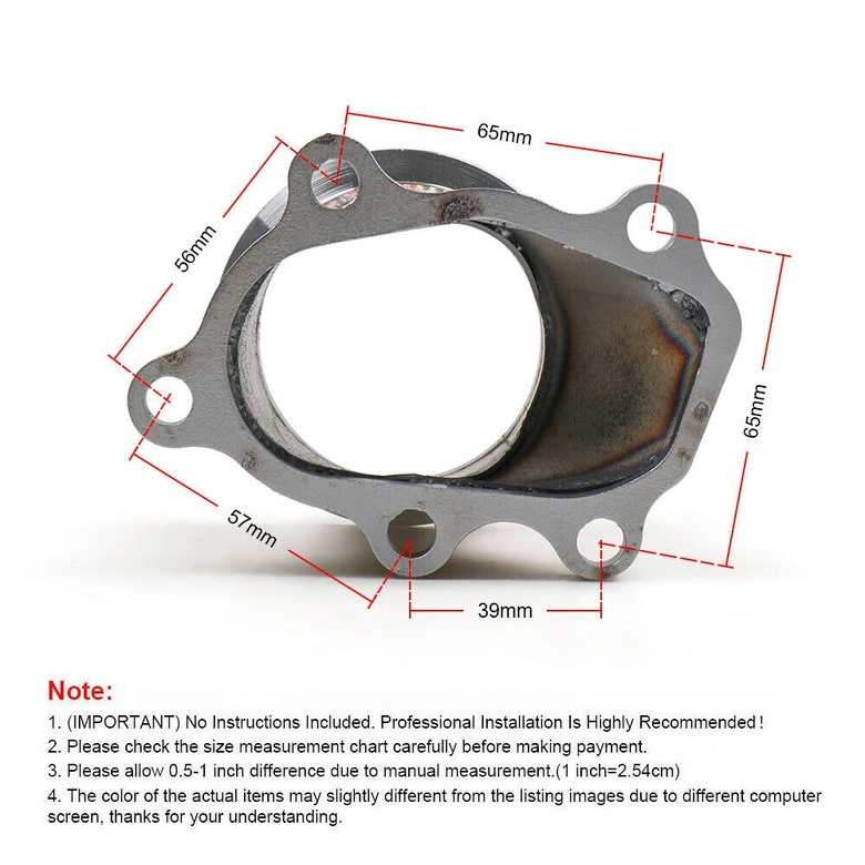 Stainless Steel Adapter For T25 T28 GT25 GT28 To63mm V-Band Flange Turbo Adaptor