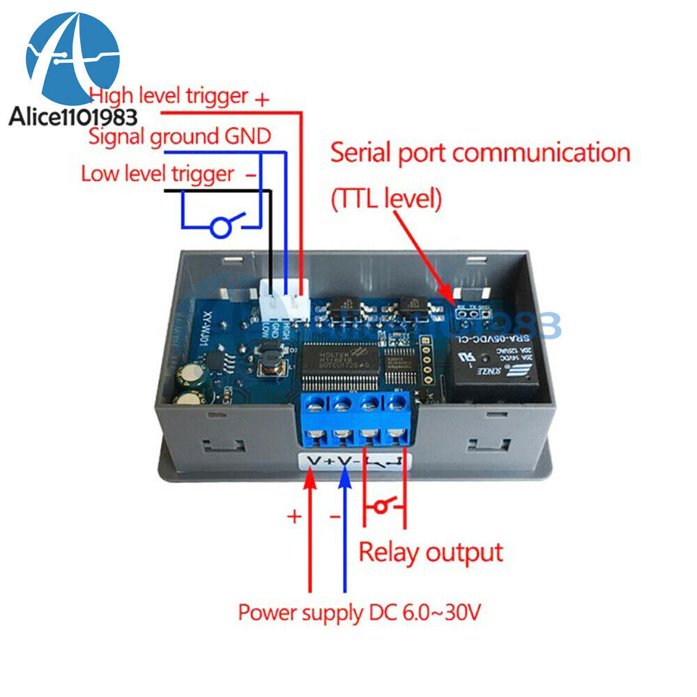 XY-WJ01 Digital LCD Display Cycle Timing Circuit Switch 1CH Delay Relay Module